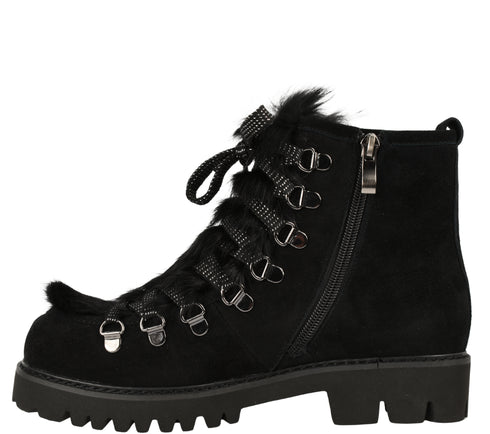 Ghete casual, dama, FORMAZIONE, 68-556-22 negru, piele intoarsa