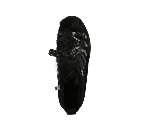 Ghete casual, dama, FORMAZIONE, 68-556-22 negru, piele intoarsa