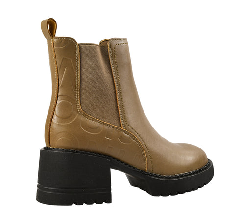 Ghete casual, dama, FORMAZIONE, 6801 kaki, piele naturala, toc