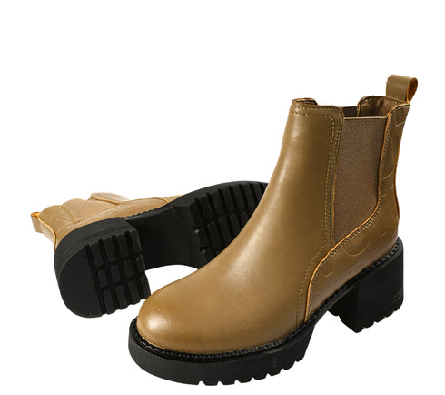 Ghete casual, dama, FORMAZIONE, 6801 kaki, piele naturala, toc