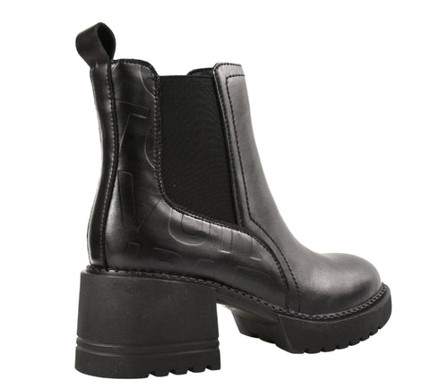 Ghete casual, dama, FORMAZIONE, 6801 negru, piele naturala, toc