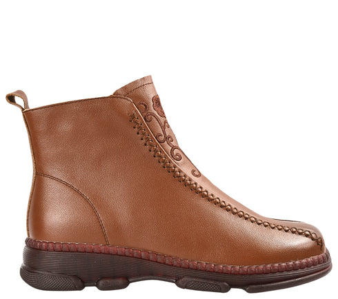 Ghete casual, dama, FORMAZIONE, 8202 maro, piele naturala