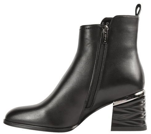 Ghete elegante, dama, EPICA, JY70027 negru, piele naturala, cu toc