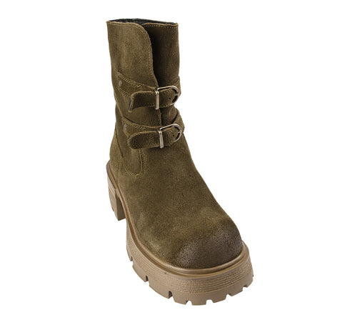 Bocanci casual, dama, FORMAZIONE, D28-7F kaki, piele intoarsa