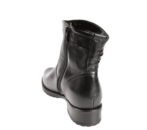 Ghete casual, dama, ADA SHOES, 4121 negru, piele naturala