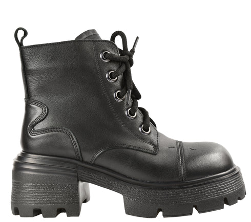 Bocanci casual, dama, BERLINER, D28X negru, piele naturala