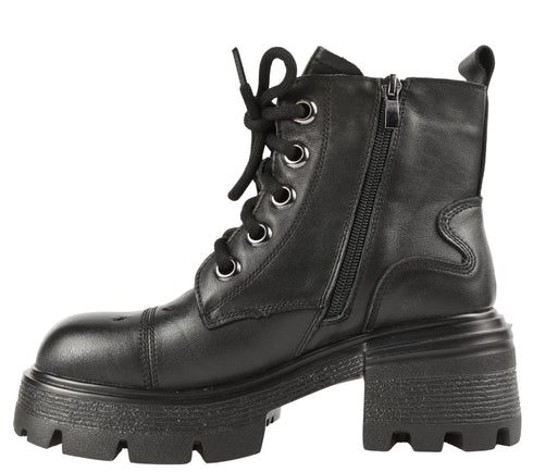 Bocanci casual, dama, BERLINER, D28X negru, piele naturala