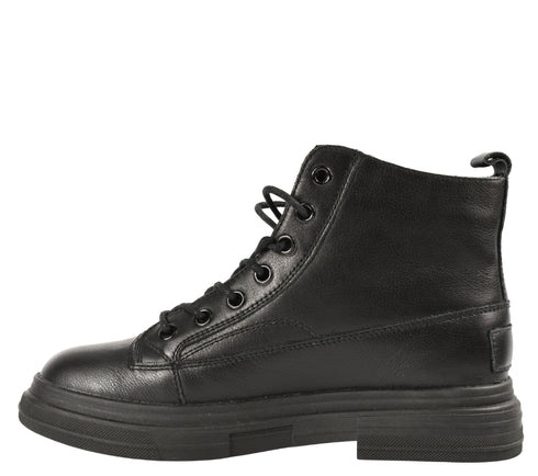 Ghete casual, dama, FORMAZIONE, C6620 negru, piele naturala