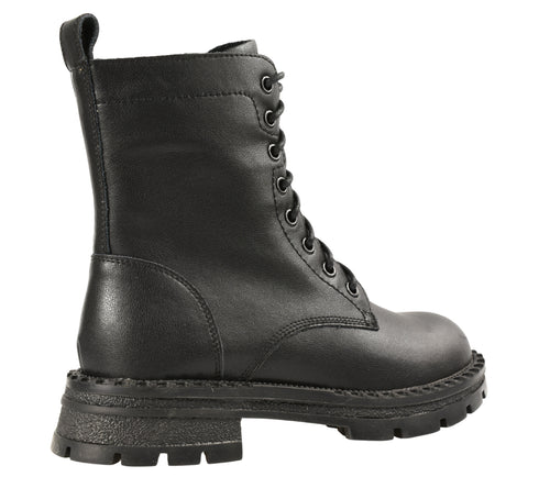 Ghete casual, dama, STEPHANO, D39922E negru, piele naturala