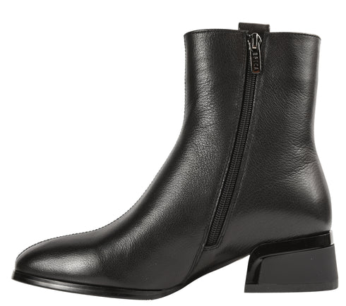 Ghete elegante, dama, EPICA, K370043B, negru, piele naturala, cu toc