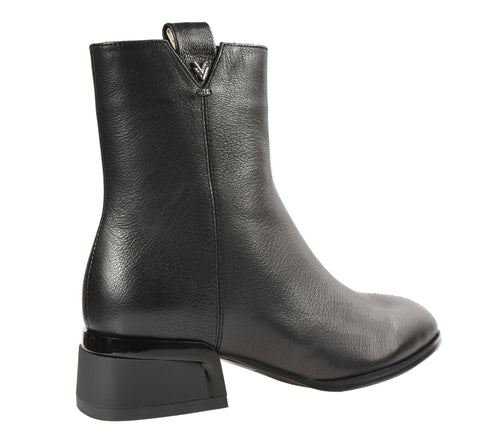 Ghete elegante, dama, EPICA, K370043B, negru, piele naturala, cu toc