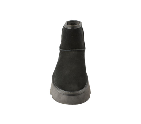 Ghete sport, dama, ANNA VIOTTI, D113-7, negru, piele intoarsa