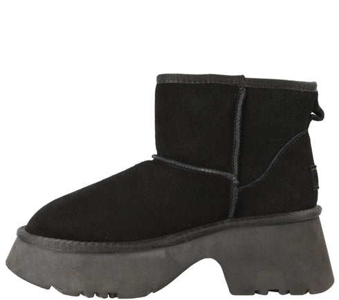 Ghete sport, dama, ANNA VIOTTI, D113-7, negru, piele intoarsa