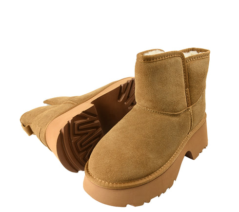 Ghete sport, dama, ANNA VIOTTI, D114-KH4B08, camel, piele intoarsa