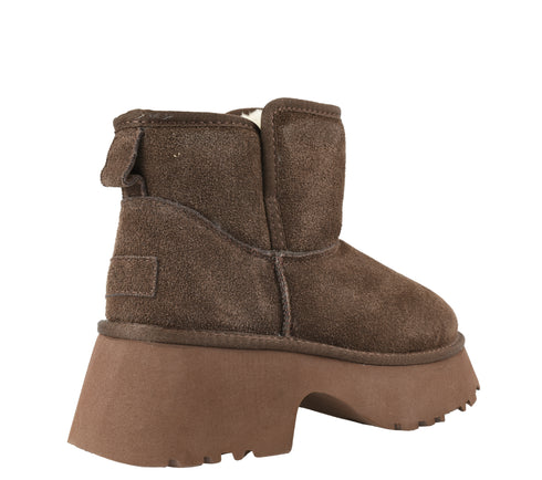 Ghete sport, dama, ANNA VIOTTI, D114-KHB08, maro, piele intoarsa