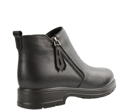 Ghete casual, dama, FORMAZIONE, 76-76 negru, piele naturala