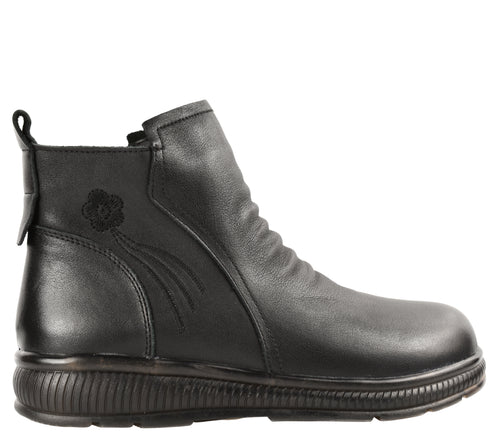 Ghete casual, dama, FORMAZIONE, 8059 negru, piele naturala