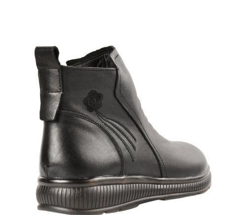 Ghete casual, dama, FORMAZIONE, 8059 negru, piele naturala