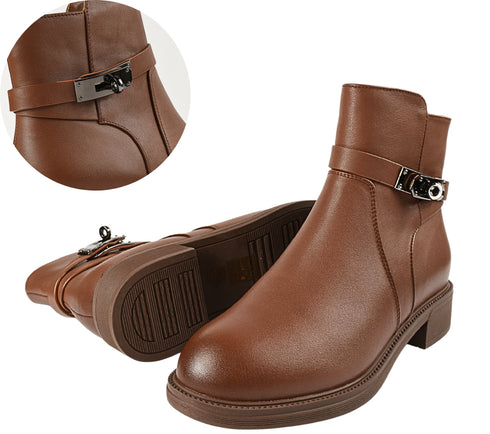 Ghete casual, dama, FORMAZIONE, 9570 maro, piele naturala