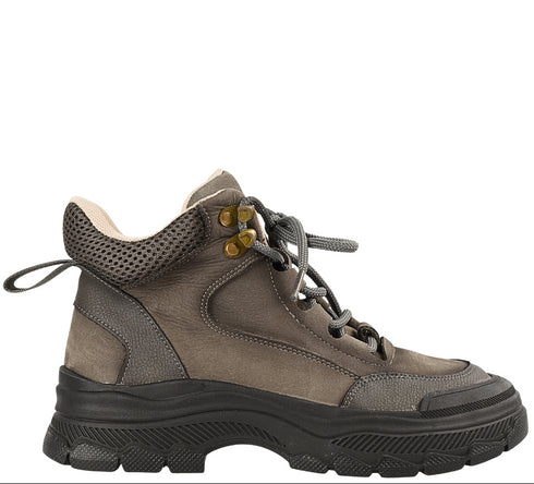 Ghete casual, dama, FORMAZIONE 8110, gri, piele naturala