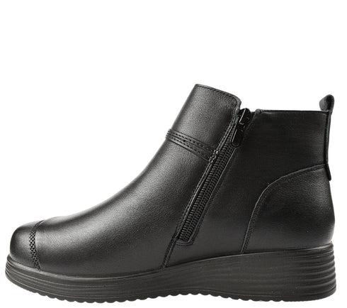 Ghete casual, dama, FORMAZIONE, 8862 negru, piele naturala