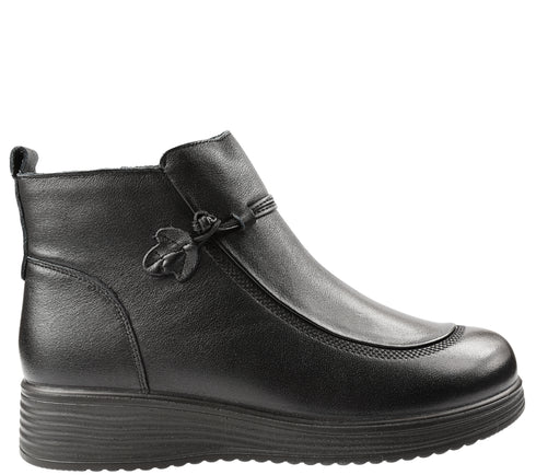 Ghete casual, dama, FORMAZIONE, 8862 negru, piele naturala