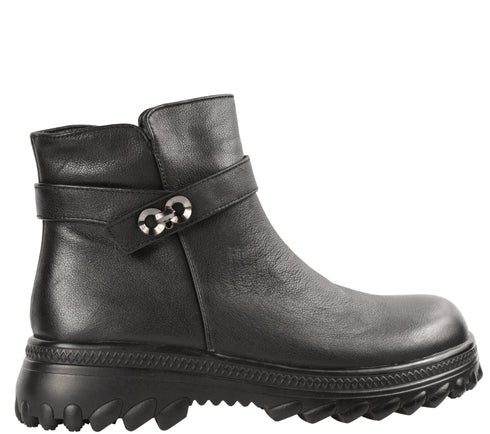 Ghete casual, dama, FORMAZIONE, 536 negru, piele naturala