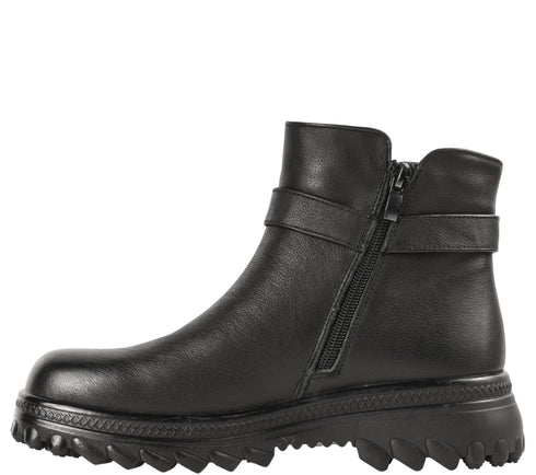 Ghete casual, dama, FORMAZIONE, 536 negru, piele naturala