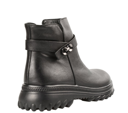 Ghete casual, dama, FORMAZIONE, 536 negru, piele naturala