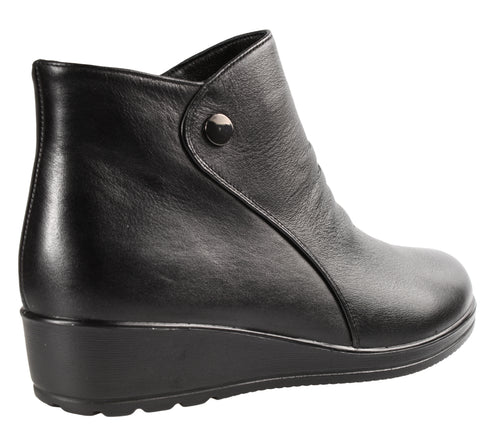 Ghete casual, dama, FORMAZIONE, 6577-128 negru, piele naturala