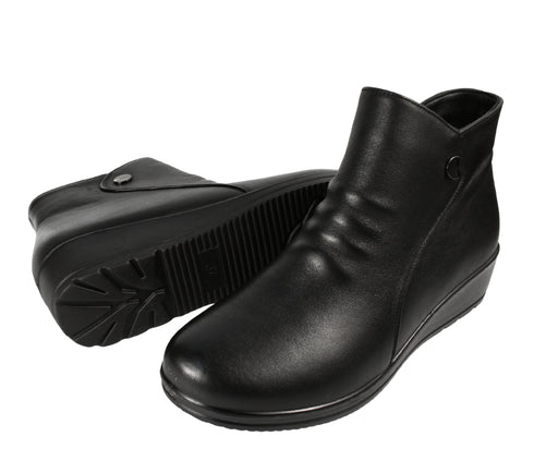 Ghete casual, dama, FORMAZIONE, 6577-128 negru, piele naturala