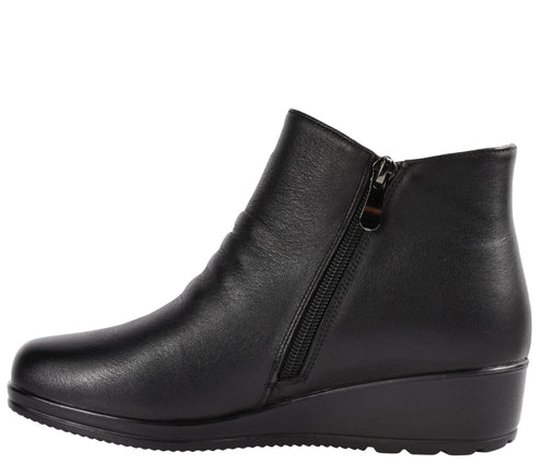 Ghete casual, dama, FORMAZIONE, 6577-128 negru, piele naturala