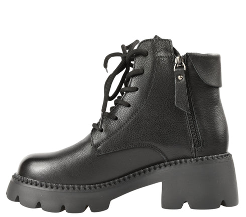 Ghete casual, dama, FORMAZIONE 8099-2, negru, piele naturala