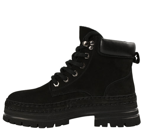 Ghete casual, dama, FORMAZIONE, X131 negru, piele intoarsa