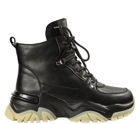 Ghete casual, dama, FRANCO GERARDO, X132 negru, piele naturala