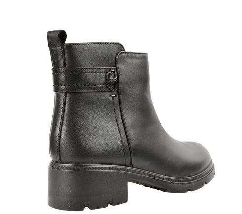 Ghete casual, dama, FORMAZIONE, 3713-66 negru, piele naturala, cu toc