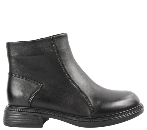 Ghete casual, dama, FORMAZIONE, 515-6 negru, piele naturala