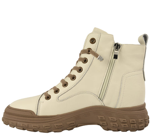 Ghete casual, dama, FRANCO GERARDO, 1292, crem, piele naturala