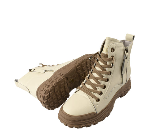 Ghete casual, dama, FRANCO GERARDO, 1292, crem, piele naturala