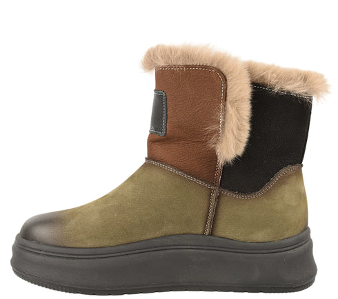 Ghete sport, dama, FRANCO GERARDO 9981, verde, piele naturala