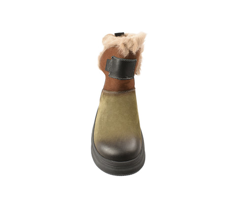 Ghete sport, dama, FRANCO GERARDO 9981, verde, piele naturala