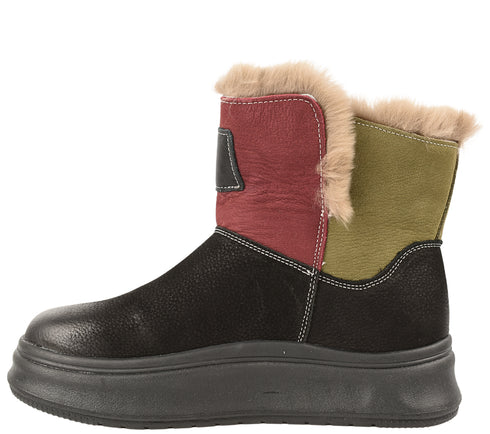 Ghete sport, dama, FRANCO GERARDO 9981, negru, piele naturala