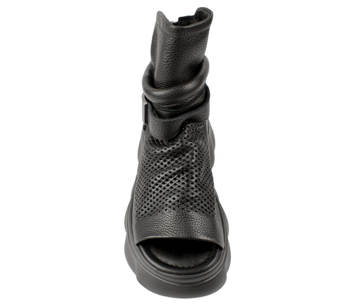 Ghete sport, dama, PASS COLLECTION, LY60006A negru, piele naturala