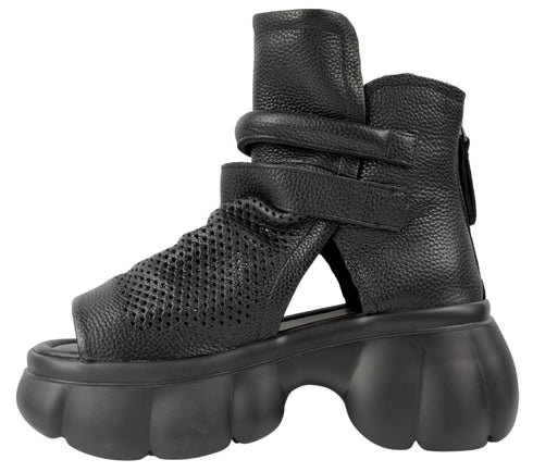 Ghete sport, dama, PASS COLLECTION, LY60006A negru, piele naturala