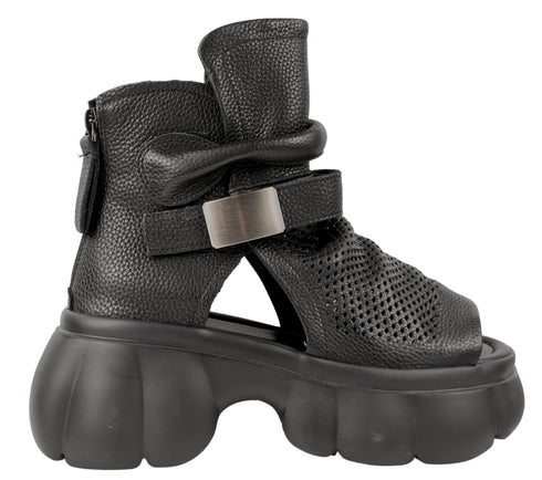 Ghete sport, dama, PASS COLLECTION, LY60006A negru, piele naturala