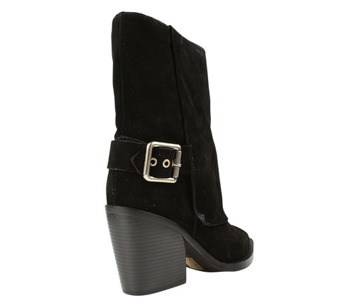 Ghete elegante, dama, EPICA, XS70016A negru, piele intoarsa, cu toc