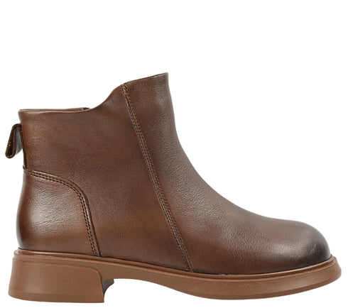 Ghete casual, dama, FORMAZIONE, M5295 maro, piele naturala