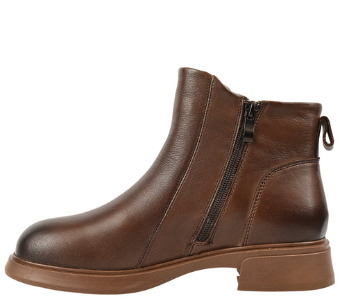 Ghete casual, dama, FORMAZIONE, M5295 maro, piele naturala