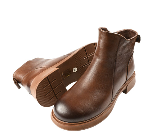 Ghete casual, dama, FORMAZIONE, M5295 maro, piele naturala