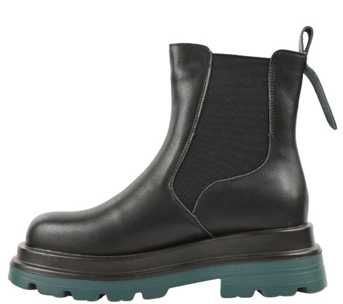 Ghete casual, dama, FORMAZIONE, 876 negru, piele naturala